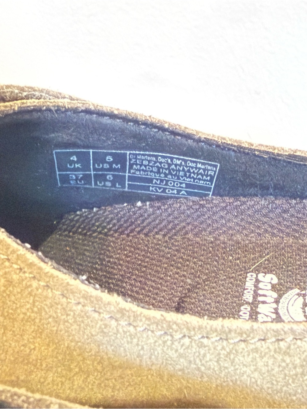 Dr. Martens Zebzag Suede Mule- Olive Green Platforms - Picture 6 of 6